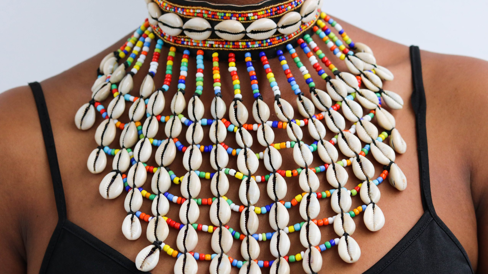 Cowrie Beads on a African Woman